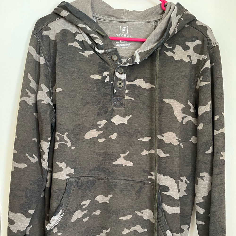 Camo print hooded Sweatshirt by George, never worn but washed.